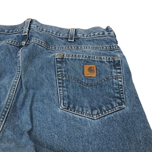 Carhartt Mens Blue Denim Relaxed Fit Jeans 42x32 Actual 40x31 B160 DST - Picture 6 of 7